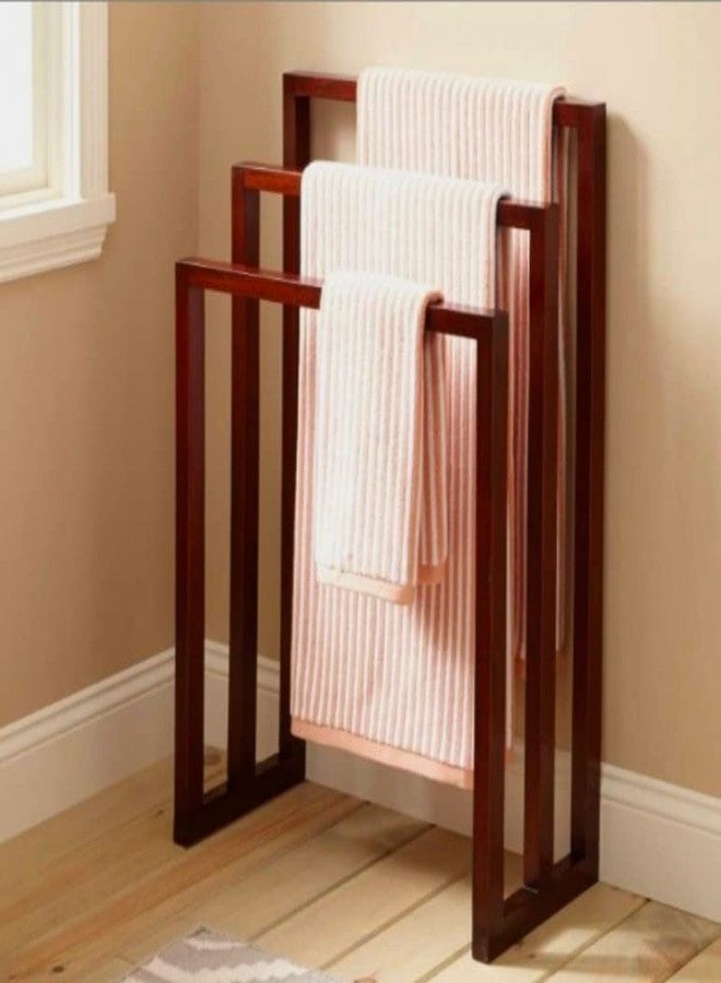 IThree Wooden Furniture Solid Wood Towel Rack | Towel Rack Holder | Towel Holder for Bathroom, Towel Rack for Bathroom/Towel Stand/Hanger/Bathroom Solid sheesham Wood - Image 2